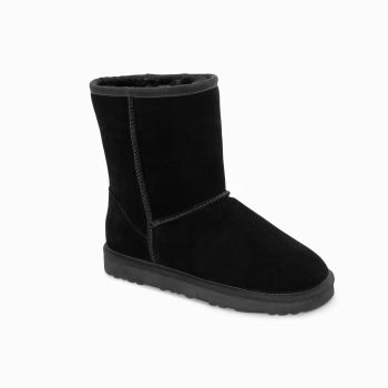 Ugg Boots Genuine Australian Sheepskin Unisex Short Classic Suede (Black, EU41)