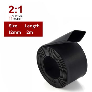 2m Polyolefin Shrink Tube 15/32" (12mm) 2:1 Ratio Heat Shrink Tubing Sleeving Wrap Shrinking