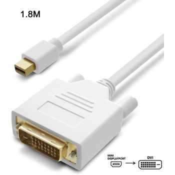 6FT 1.8M Mini Display Port Displayport To 24+1 DVI male Adapter Macbook Air Pro