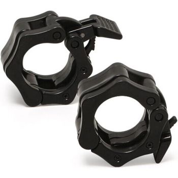 2Pcs 1in / 25mm Dumbbell Clamps Barbell Clamps Collars Clips Bar Plates Collar Clips Black