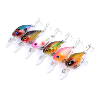 6x 6cm Popper Crank Bait Fishing Lure Lures Surface Tackle Saltwater