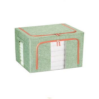 66L Cloth Storage Box Closet Organizer Storage Bags Clothes Storage Bags Wardrobe Organizer Idea GREEN