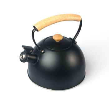 3 Liter Tea Whistling Kettle Stainless Steel Modern Whistling Tea Pot for Stovetop Black