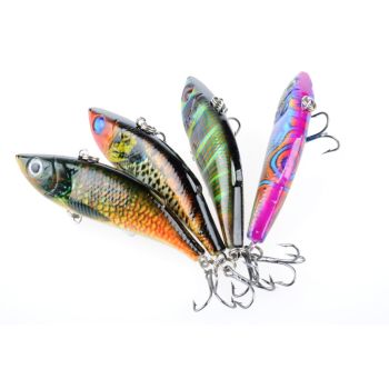 4x 8cm Vib Bait Fishing Lure Lures Hook Tackle Saltwater