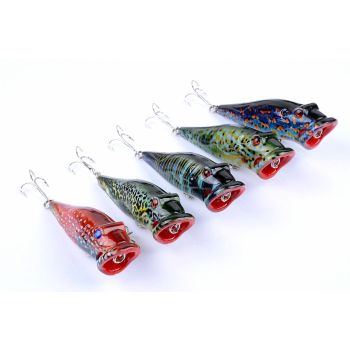 5X 8cm Popper Poppers Fishing Lure Lures Surface Tackle Fresh Saltwater