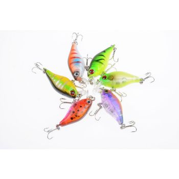 6x 4.5cm Popper Crank Bait Fishing Lure Lures Surface Tackle Saltwater