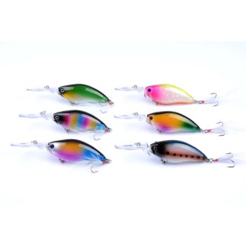 6x 11cm Popper Crank Bait Fishing Lure Lures Surface Tackle Saltwater