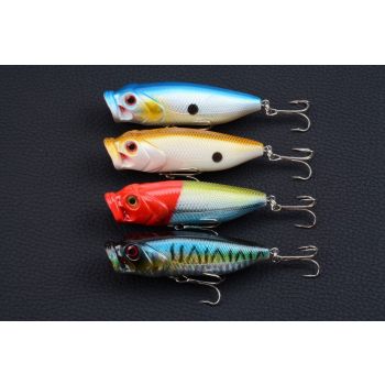 4X 8cm Popper Poppers Fishing Lure Lures Surface Tackle Fresh Saltwater