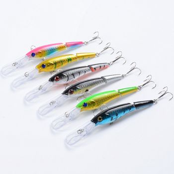 6x Popper Minnow 13.3cm Fishing Lure Lures Surface Tackle Fresh Saltwater