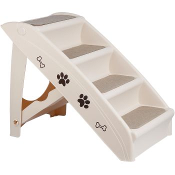 Pet Dog Stairs Steps for Small Dogs with Non-Slip Pads Car Foldable Dog Ramp Dog Steps Grey