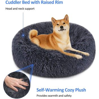 Soft Dog Bed Round Washable Plush Pet Kennel Cat Bed Mat Sofa Small 50cm