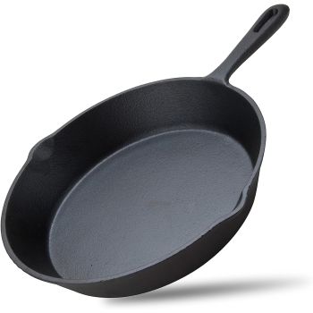 10inch 26cm Cast Iron Skillet Cookware Chef Quality Pre-Seasoned Pan Pans