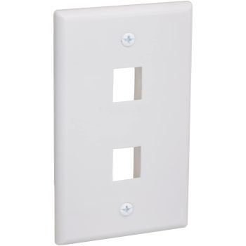 2 Port QuickPort outlet Wall Plate face plate, two Gang White