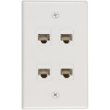 Ethernet Wall Plate 4 Port Cat6 Ethernet Cable Wall Plate Adapter