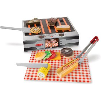 Melissa & Doug Wooden Grill & Serve BBQ Set