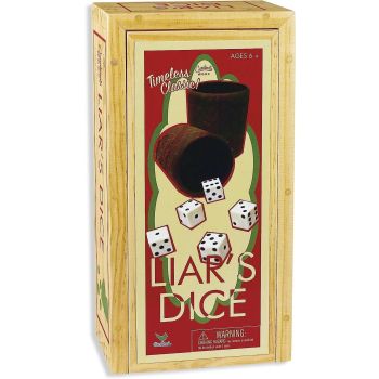 Cardinal Games Liars Dice in Wood Box Retro Game