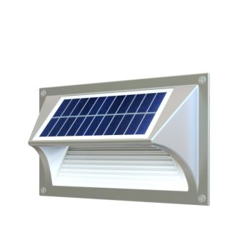 Solar Step Light â€“ Warm White with Silver Case