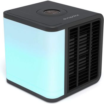 Evapolar evaLIGHT Plus Personal Portable Air Cooler and Humidifier, Desktop Cooling Fan, for Home and Office, with USB Connectivity and Colorful Built-in LED Light, Black (EV-1500)