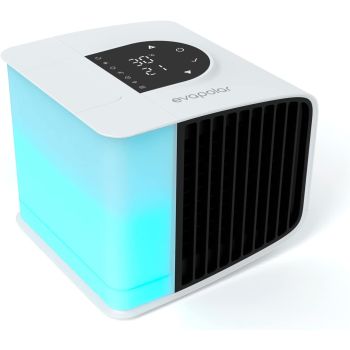 Evapolar evaSMART Personal Portable Air Cooler and Humidifier with Alexa Support and Mobile App, for Home and Office, with USB Connectivity and Built-in LED Light, White (EV-3000)