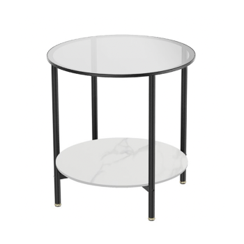 Interior Ave - Cosmopolitan Two Tier Mix Side Table - Marble & Glass