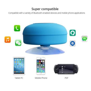 Mobax Mini Portable Large Suction Cup Bluetooth Speaker Stereo Music Outdoor Blue