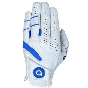 Awezingly Power Touch Cabretta Leather Golf Glove for Men - White (L)