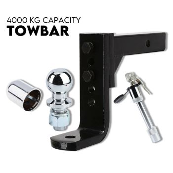 Adjustable Drop Towbar Tow Bar Ball Mount Tongue 2" Hitch Trailer 4000KG