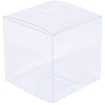 100 Pack of 9cm Sqaured Cube Gift Box -  Product Showcase Clear Plastic Shop Display Storage Packaging Box