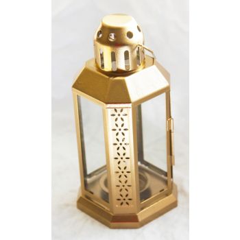 Gold Metal Miners Lantern Summer Xmas Wedding Home Party Room Balconey Deck Decoration 21cm Tealight Candle