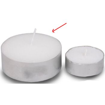 Large Tealight Candles 6cm Wide in silver foil cup  50 in a pack - Party Event Wedding BBQ Dinner Romantic Ambience Decor