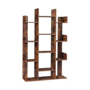 VASAGLE Bookshelf Tree-Shaped Bookcase with 13 Storage Shelves