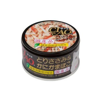 CIAO Canned Jelly For Cat Chicken Fillet And Crab Stick 85G X24