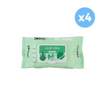 ZODIAC Aloe Vera Pet Wipes 100 Pcs/Bag X4