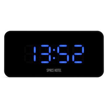 Newgate Space Hotel Hypertron Alarm Clock Black Case - Black Lens - Blue Led