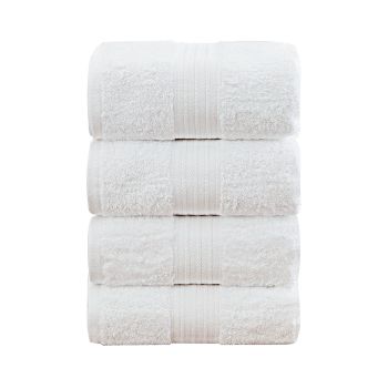 Linenland 4 Piece Cotton Bath Towels Set - White