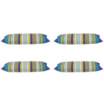 Pack of 4 Corban Royal  Rectangle 35x70cm Striped Multicoloured Cushion Cover