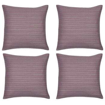 Pack of 4 Fern Rose Soft Pink & White Cushion Covers Made In Europe