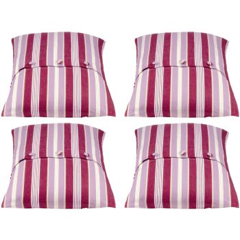 Pack of 4 Coste Fuchsia 50x50cm Striped Cushion Cover