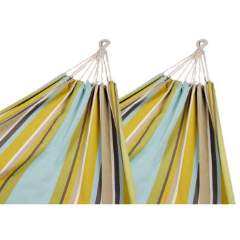 Pack of 2 Corban Aqua Hammocks Multicoloured Stripes 220x140cm