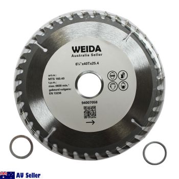 2x 160mm 40T Wood Circular Saw Blade Cutting Disc 6-1/4" Bore 25.4/22.2mm K2.5mm