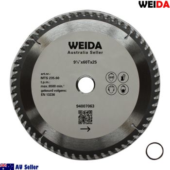 235mm 60T Wood Circular Saw Blade Cutting Disc 9-1/4" Bore 25/22.23mm K 2.8mm