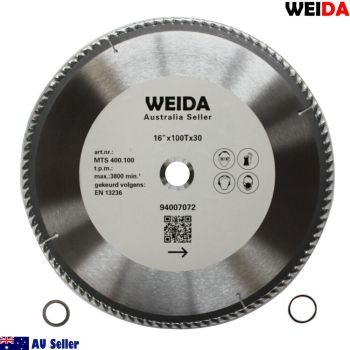 2x Circular Saw Blade 400mm 100T 16" Bore 30/25.4mm K3.5mm Wood Cutting Disc Cut