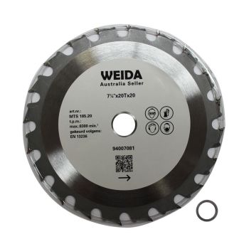 2x 185mm Wood Circular Saw Blade Cutting Disc 7-1/4â€ 20T Bore 20/16mm 2.2mm Kerf