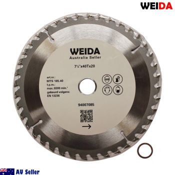 185mm Wood Circular Saw Blade Cutting Disc 7-1/4â€ 40T Bore 20/16mm 2.5mmK