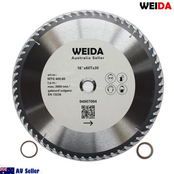 2x 400mm Wood Circular Saw Blade 60T Cutting Disc 16â€™â€™ 30/25.4/22.2mm Kerf 3.5mm