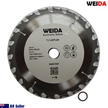 2x 185mm 20T Wood Circular Saw Blade Cutting Disc 7-1/4â€ Bore 20/16mm Kerf 1.6mm