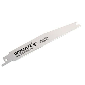 5x Reciprocating Saw Blade 150mm 6â€ 6TPI Wood Timber 65Mn WDMATE