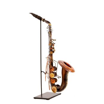 Saxophone Statue Display Ornament for Home Decor in Copper Finish