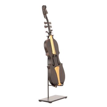 Violin Statue Display Ornament for Home Decor in Copper Finish