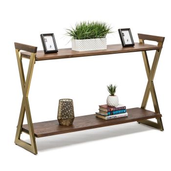 Wooden Entryway Hallway Console Table with Shelves